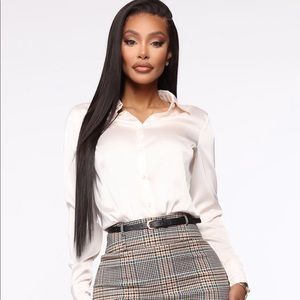 Fashion Nova Button Down Bodysuit